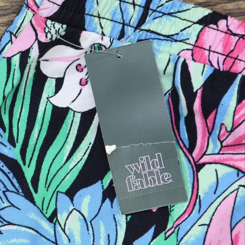 NWT Wild Fable Womens Chino Bermuda Shorts 84665678 XL Black Tropical Print - Picture 4 of 7